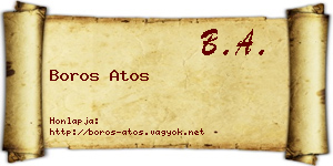 Boros Atos névjegykártya